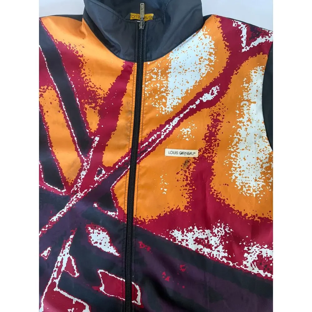 Vintage 90s Louis Garneau Cycling Jacket Mens M Abstract Windbreaker Canada